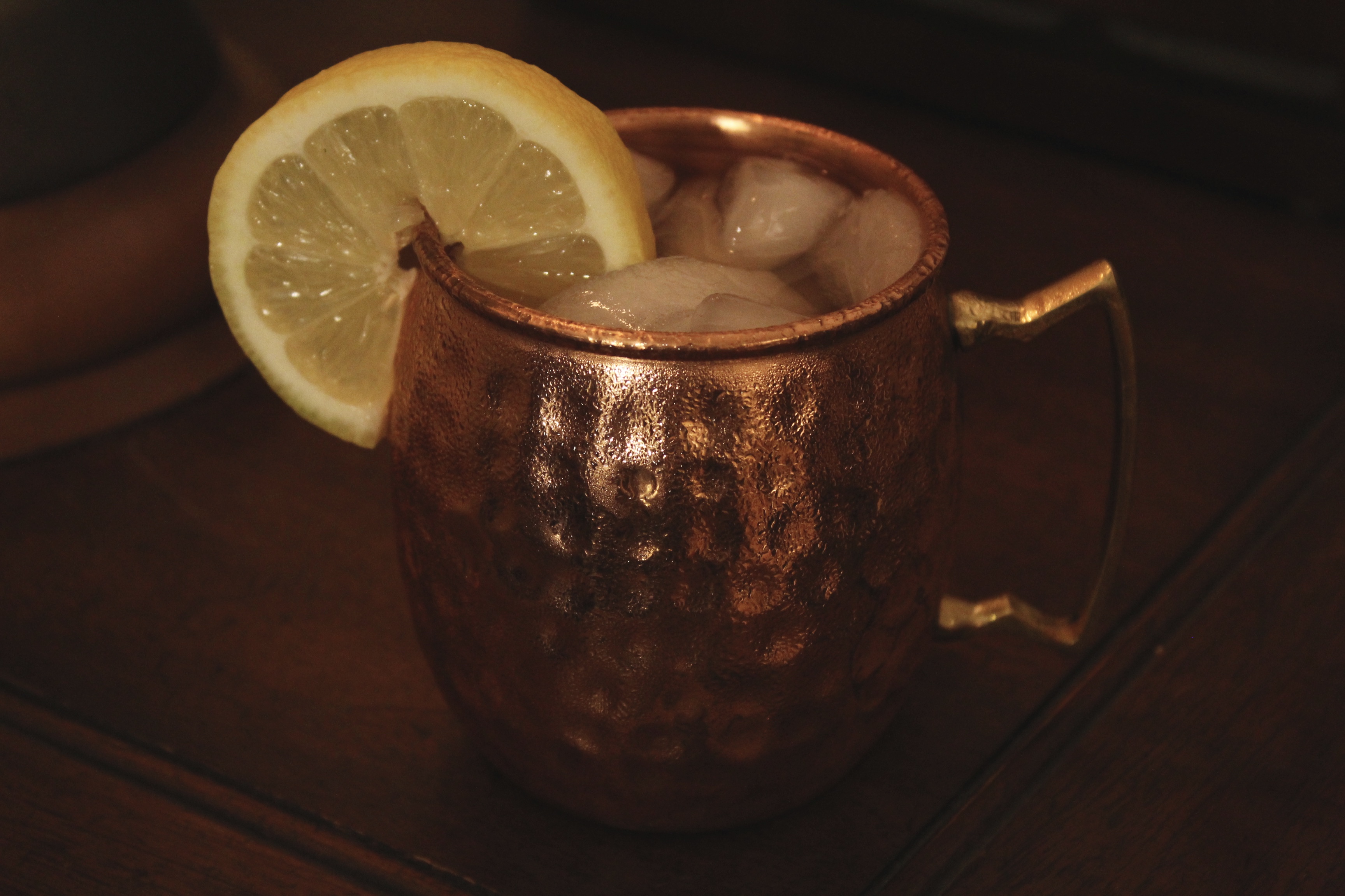 Kentucky Mule - 2 oz Bourbon | 1/2 oz Lime/Lemon juice | Top off with Ginger Beer | Garnish with a Lime/Lemon